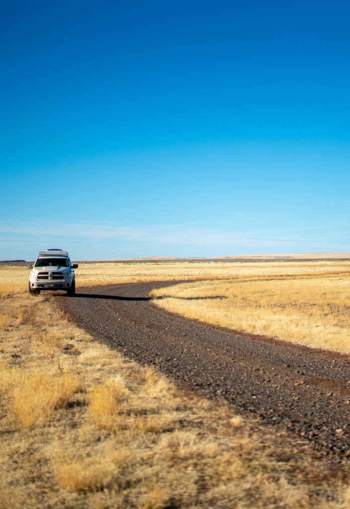 dirt road in field